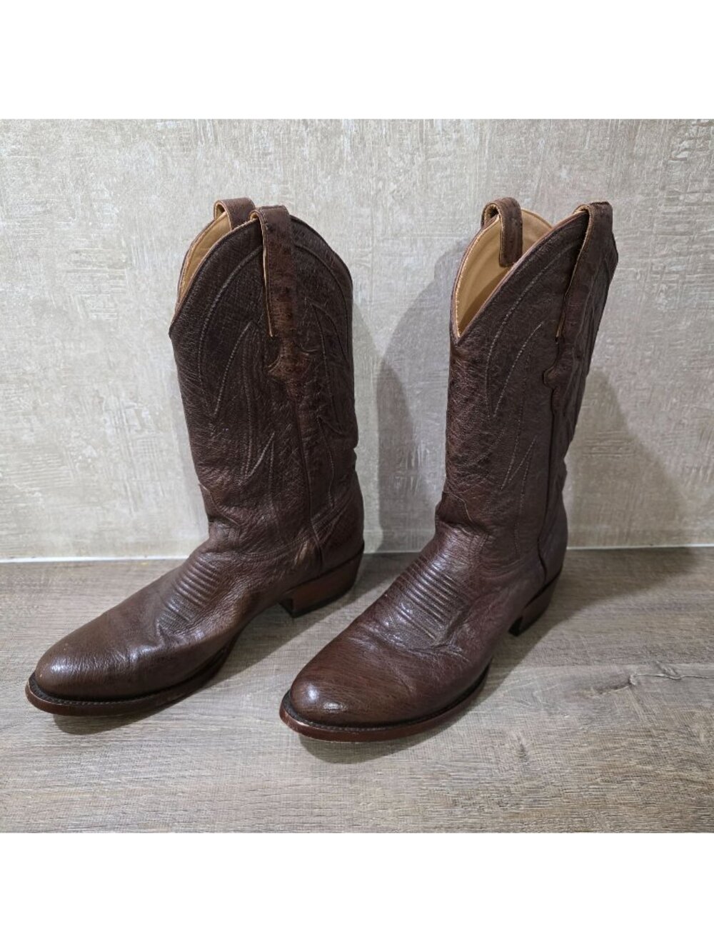 Justin Men’s Brown Leather Cowboy Western Boots Size 8.5 D Made in Mexico